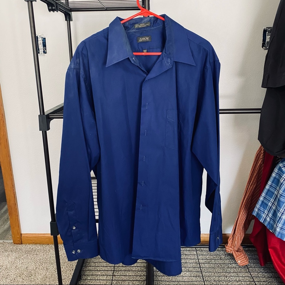Arrow cobalt blue button down dress shirt